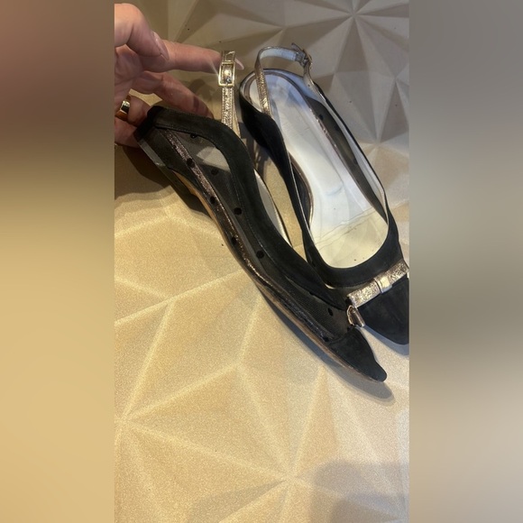 Made in Italy Giovanna Grazzini Elegant Black and Silver Women's Flats - Picture 2 of 6